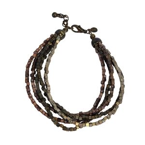 PREMIER DESIGNS Multistrand Gold Silver Copper Metal Beaded Bracelet